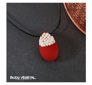 Živé šperky - Náhrdelník Slza červený s trvalými bílými květy