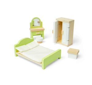 Bigjigs Toys Drevený nábytok do domčeka pre bábiky Spálňa