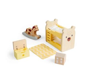 Bigjigs Toys Drevený nábytok do domčeka pre bábiky Detská izba