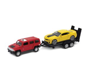 Welly Autovlek Hummer H3 + Chevrolet Camaro ZL1 1:34