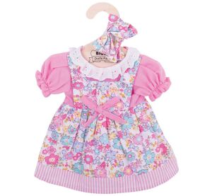 Bigjigs Toys Ružové kvetinové šaty pre bábiku 38 cm