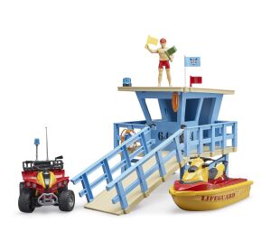Bruder Veža pobrežnej hliadky so štvorkolkou, skútrom a plavčíkom