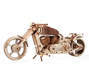 Ugears 3D drevené mechanické puzzle VM-02 Motorka (chopper)