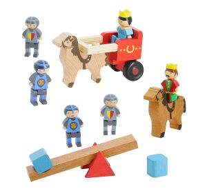 Jeujura Drevené figúrky k stavebniciam Kráľ, kráľovná a rytieri 13 dielov