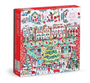Galison Fóliové puzzle Michael Storrings Vianočná dielňa hračiek 500 dielikov