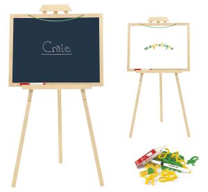 Jeujura Drevený stojan s multifunkčnou tabuľou 56x43 cm a príslušenstvom