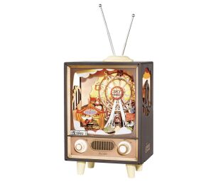 RoboTime 3D drevená skladačka hracej skrinky Karneval pri západe slnka