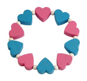 Detoa Detský náramok s ružovými a modrými srdiečkami