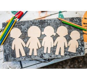 BeWooden Maľuj a obkresluj - Rodina