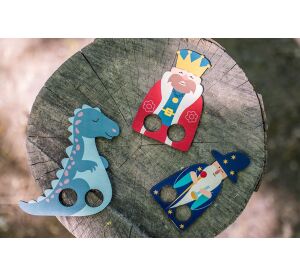 BeWooden Bábkové prstové divadlo - kráľ, kúzelník, drak