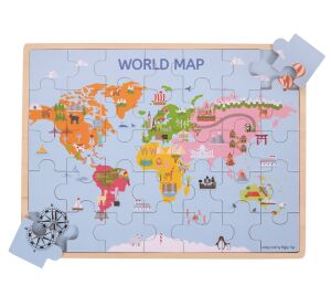 Bigjigs Toys Drevená puzzle mapa sveta