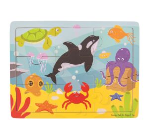 Bigjigs Toys Drevené puzzle morský svet