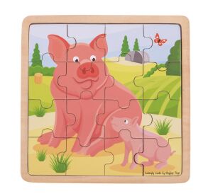 Bigjigs Toys puzzle - Prasiatko so prasiatkom
