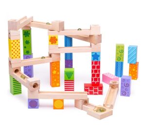 Bigjigs Toys Drevená guličková dráha farebná - poškodený obal