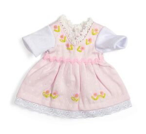 Bigjigs Toys Ružové šaty s bielym tričkom pre bábiku 28 cm