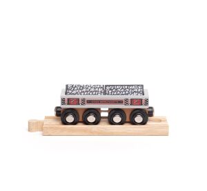 Bigjigs Rail Dlhý vagónik s uhlím + 2 koľaje - II. trieda