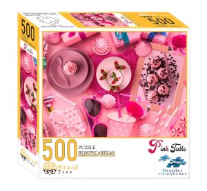Brain Tree Puzzle Ružovo prestreté 500 dielikov