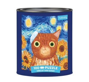 Mudpuppy Puzzle Vincent van Gogh umelecké mačky v plechovke 100 dielikov