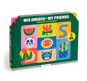 Mudpuppy Drevené puzzle vkladacie Mis amigos, moji priatelia 8 dielikov