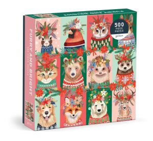 Galison Puzzle Vianočné chlpáči 500 dielikov