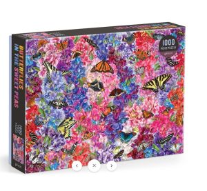 Galison Puzzle Motýle v sladkých hráškoch 1000 dielikov