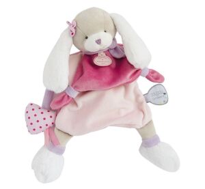 Doudou Plyšová maňuška psík ružový 28 cm