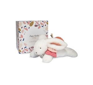 Doudou Darčeková sada - Plyšový zajačik s tmavo ružovým brmbolcom 25 cm
