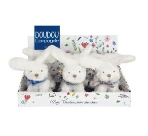 Doudou Plyšový zajačik so šatkou 12 cm