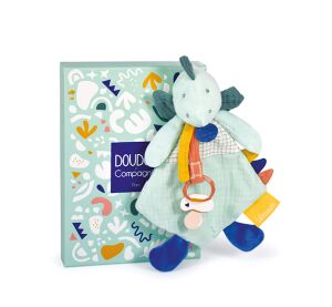 Doudou Darčeková sada - Hračka s úchytom na cumlík dinosaurus zelený 23 cm