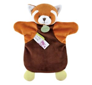 Doudou Plyšový maňuška panda červená 25 cm