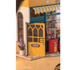 RoboTime 3D drevená skladačka Miniatúra domčeka Cukráreň