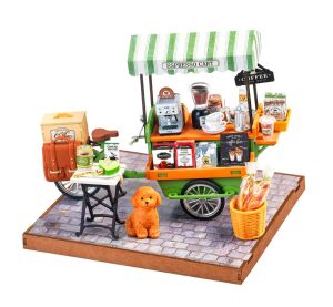 RoboTime 3D drevená skladačka Kávový vozík