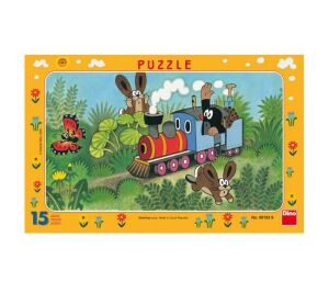 Dino Papierové puzzle Krtko a lokomotíva15 dielikov