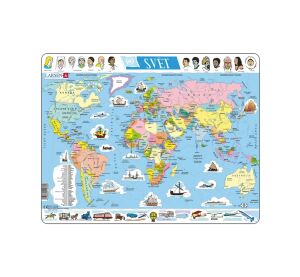 Larsen Vzdelávacie puzzle Svet Politická mapa 107 dielikov