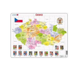 Larsen Vzdelávacie puzzle Česká republika Kraje 70 dielikov