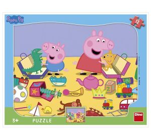 Dino Puzzle Peppa Pig sa hrá - tvary 12 dielikov