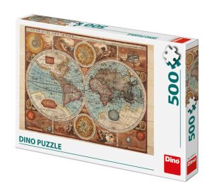 Dino Puzzle Mapa sveta z roku 1626 - 500 dielikov