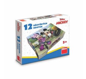 Dino Drevené licenčné kocky Mickey Mouse - 12 kociek