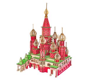 Woodcraft Drevené 3D puzzle Chrám Vasila Blaženého farebný