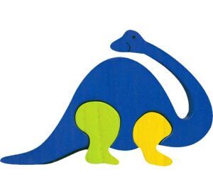 Fauna Drevené vkladacie puzzle z masívu brontosaurus