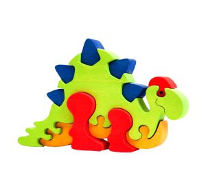 Fauna Drevené vkladacie puzzle z masívu veľký stegosaurus