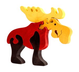 Fauna Drevené vkladacie puzzle z masívu veľký žreb