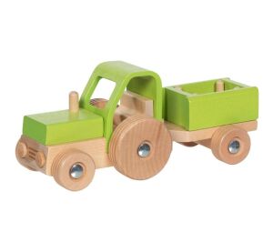 Goki Drevený Traktor s prívesom