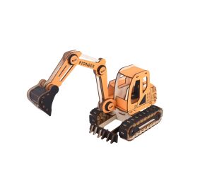 Woodcraft Drevené 3D puzzle Rýpadlo oranžová