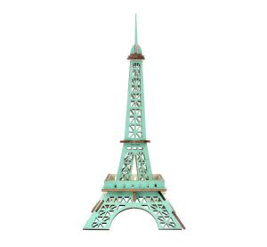 Woodcraft Drevené 3D puzzle Eiffelova veža tyrkysová