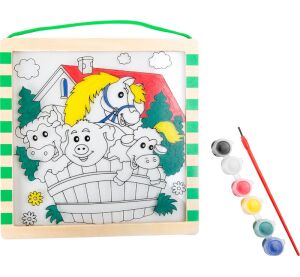 small foot Drevený farebný obrázok farma so zvieratkami