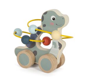 small foot Hračka na kolieskach s korálkovým labyrintom Dino