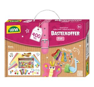 Lena Kreatívny kufrík pre malých domácich majstrov, ružový 400 ks