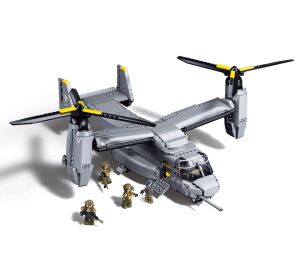 Sluban Model Bricks M38-B1537 Transportné lietadlo MV-22-S Osprey v mierke 1:44
