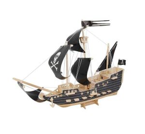 Woodcraft Drevené 3D puzzle pirátska loď